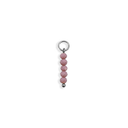 Mauve Beaded Charm - Silver