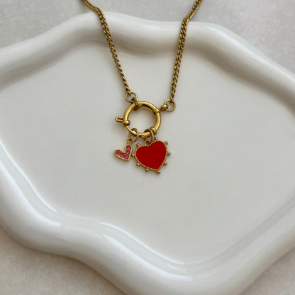 Gold Two-Faced Heart Charm