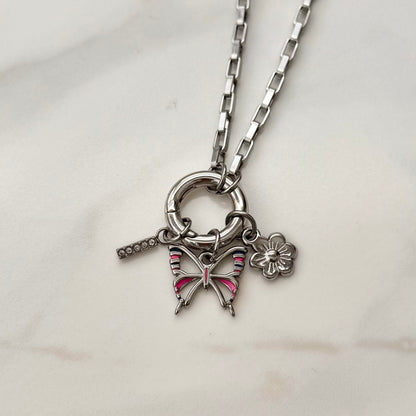 Silver Plain Flower Charm