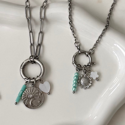 Silver Rolo Sailor Charm Necklace
