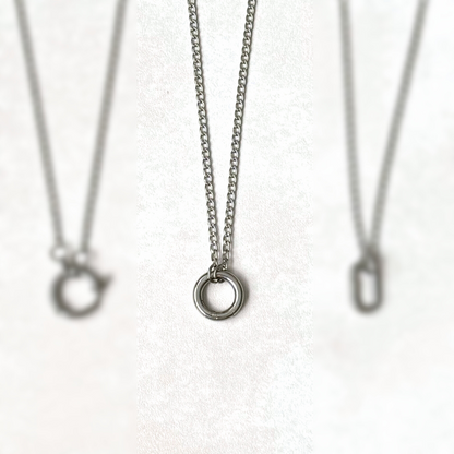 Silver Curb Charm Necklace