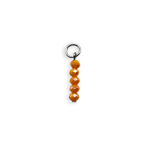 Apricot Beaded Charm - Silver