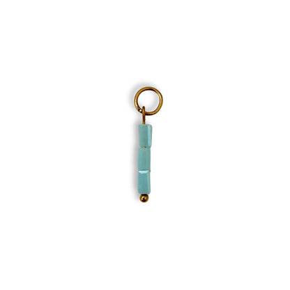 Baby Blue Beaded Charm - Gold