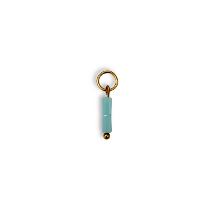 Baby Blue Beaded Charm - Gold