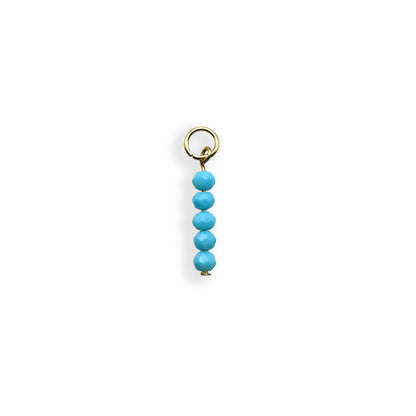 Blue Lagoon Beaded Charm - Gold