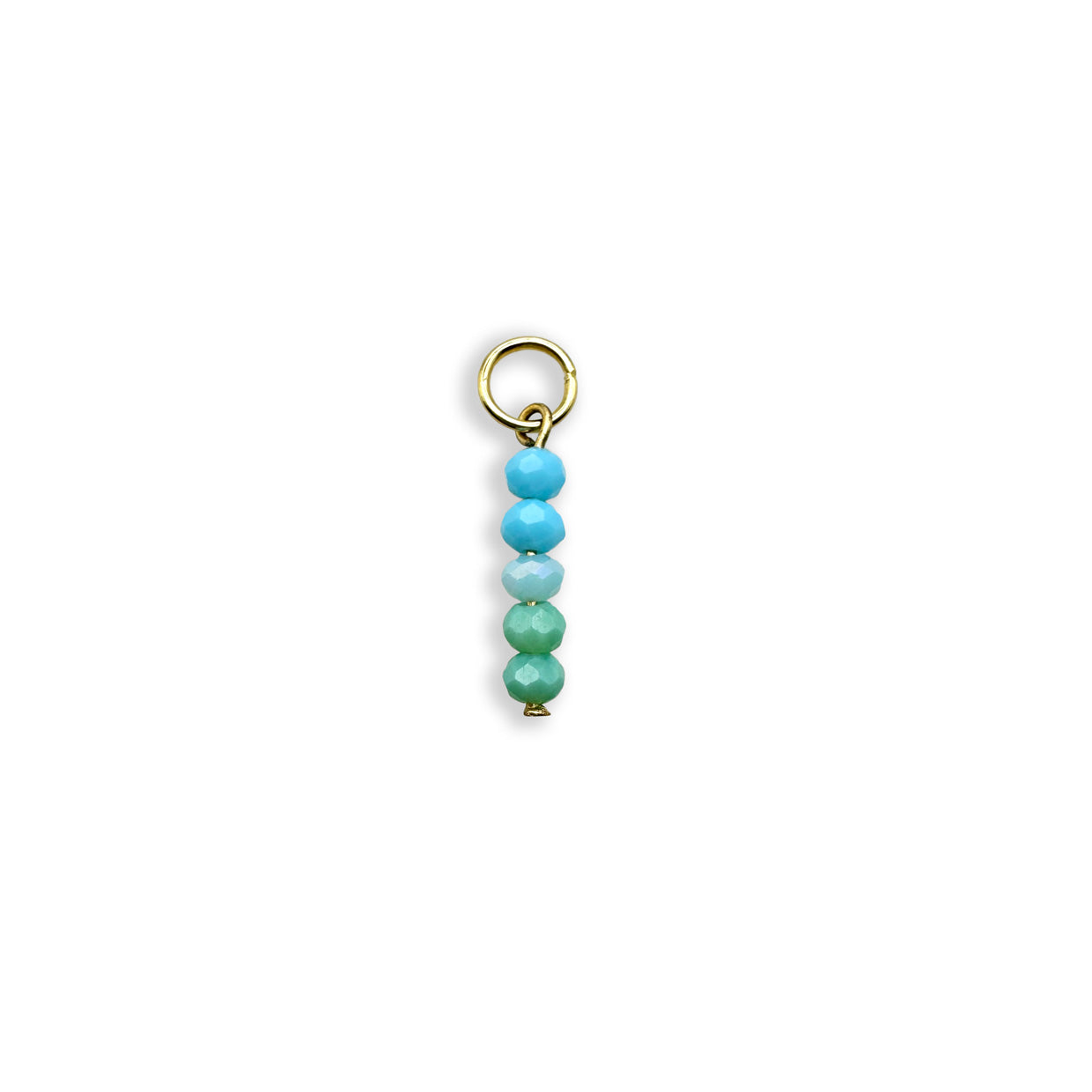 Blue Ombre Beaded Charm - Gold