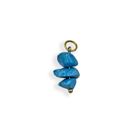 Blue Stone Charm - Gold