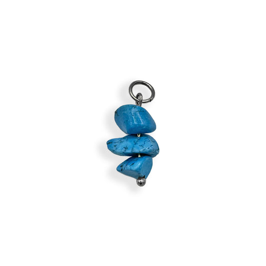 Blue Stone Charm - Silver