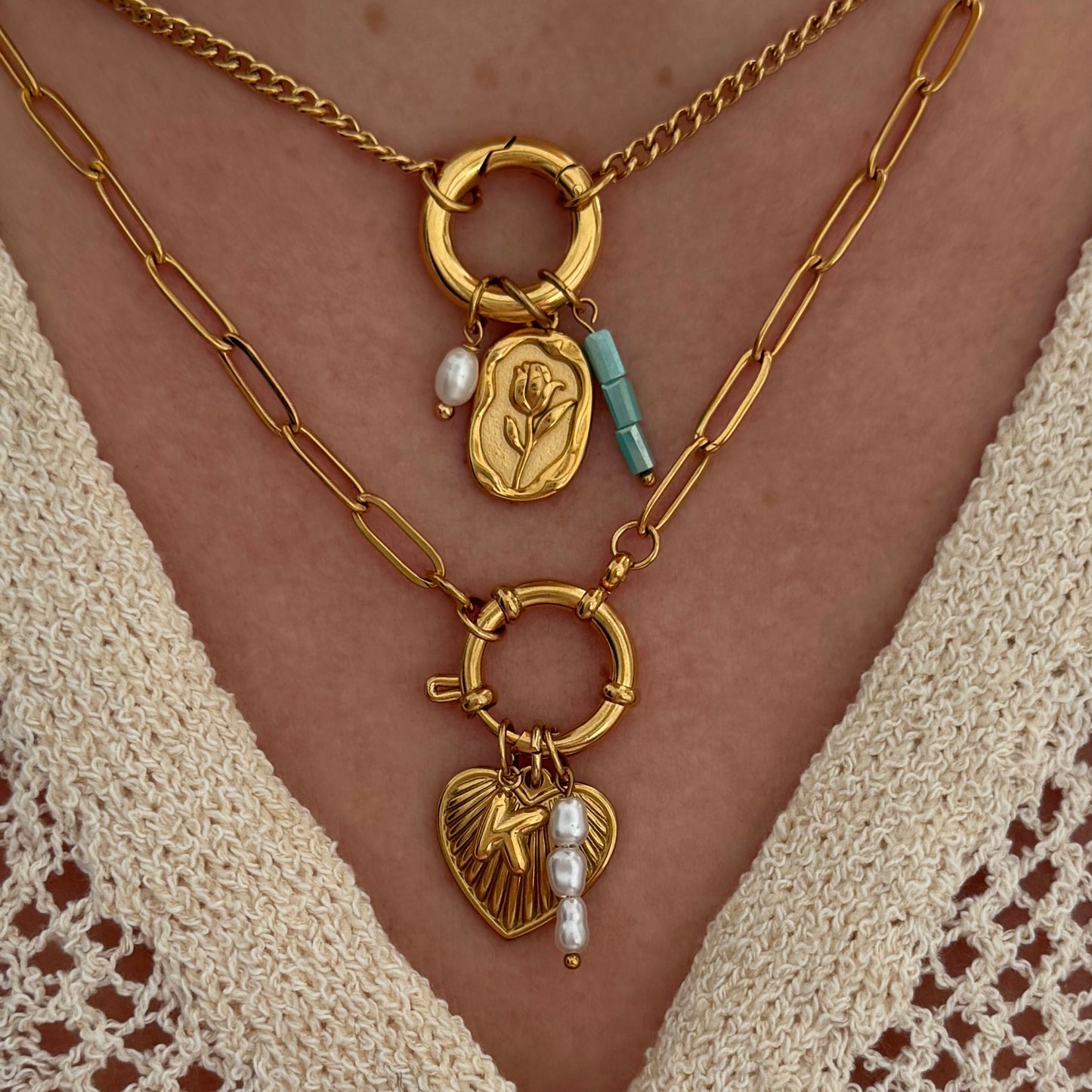 Gold Classic Heart Charm