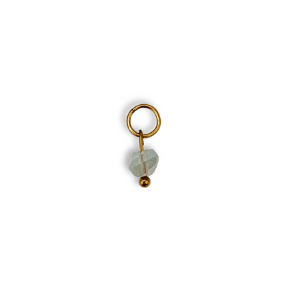 Clear Irregular Beaded Charm - Gold