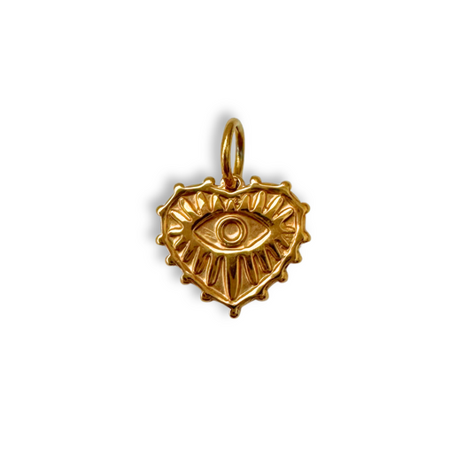 Gold Evil Eye Heart Charm