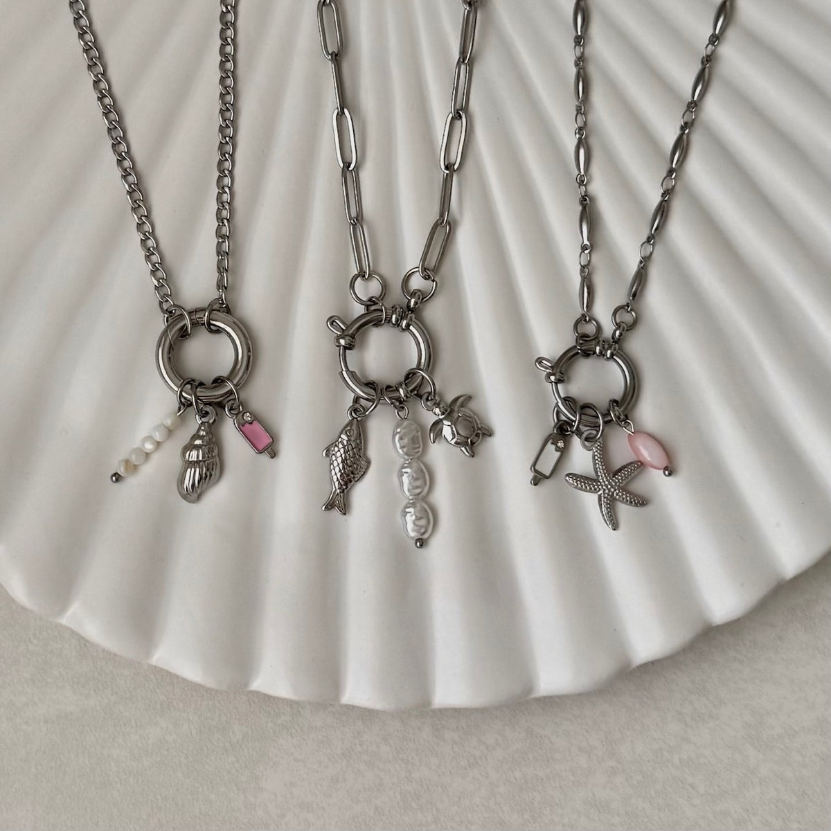 Ice Shell Charm Silver Conch Shell Charm – Wildflower Jewellery