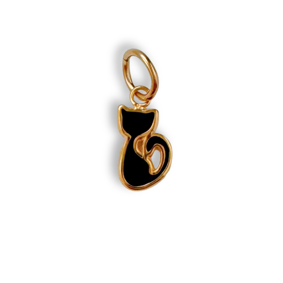 Gold Black Cat Charm