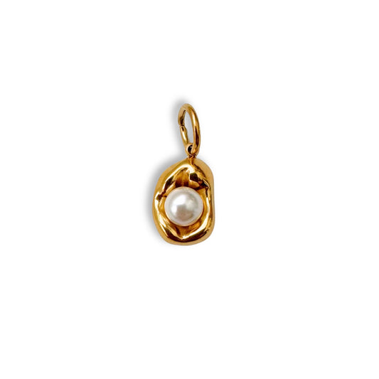 Gold Capsule Pearl Charm