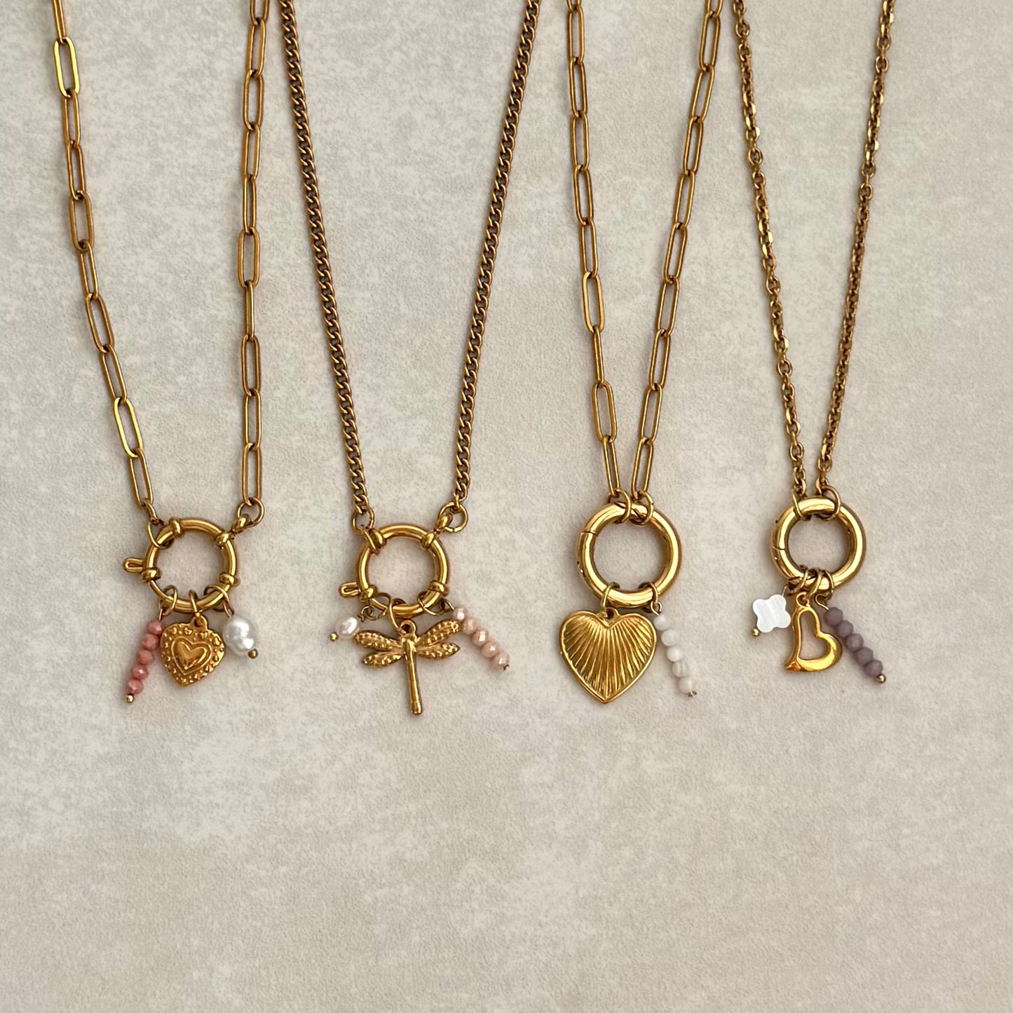 Blush Beaded Charm - Gold