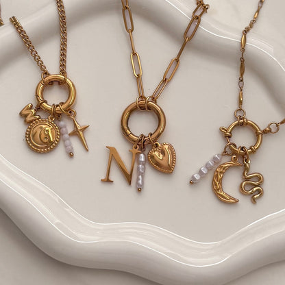 Gold Textured Moon Charm