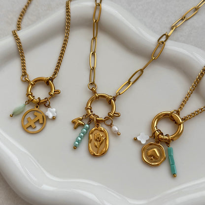 Gold Rose Pendant Charm