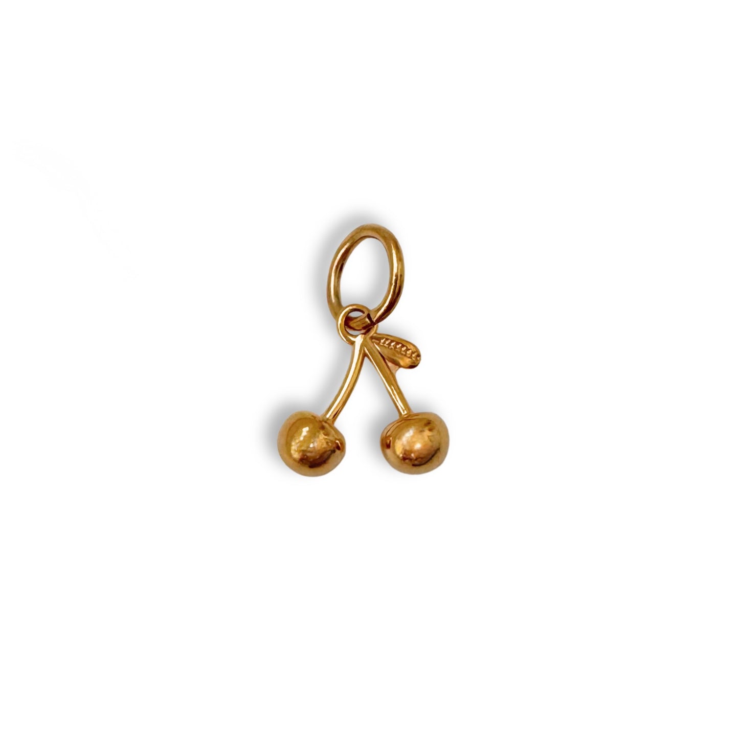 Gold Tiny Cherry Charm