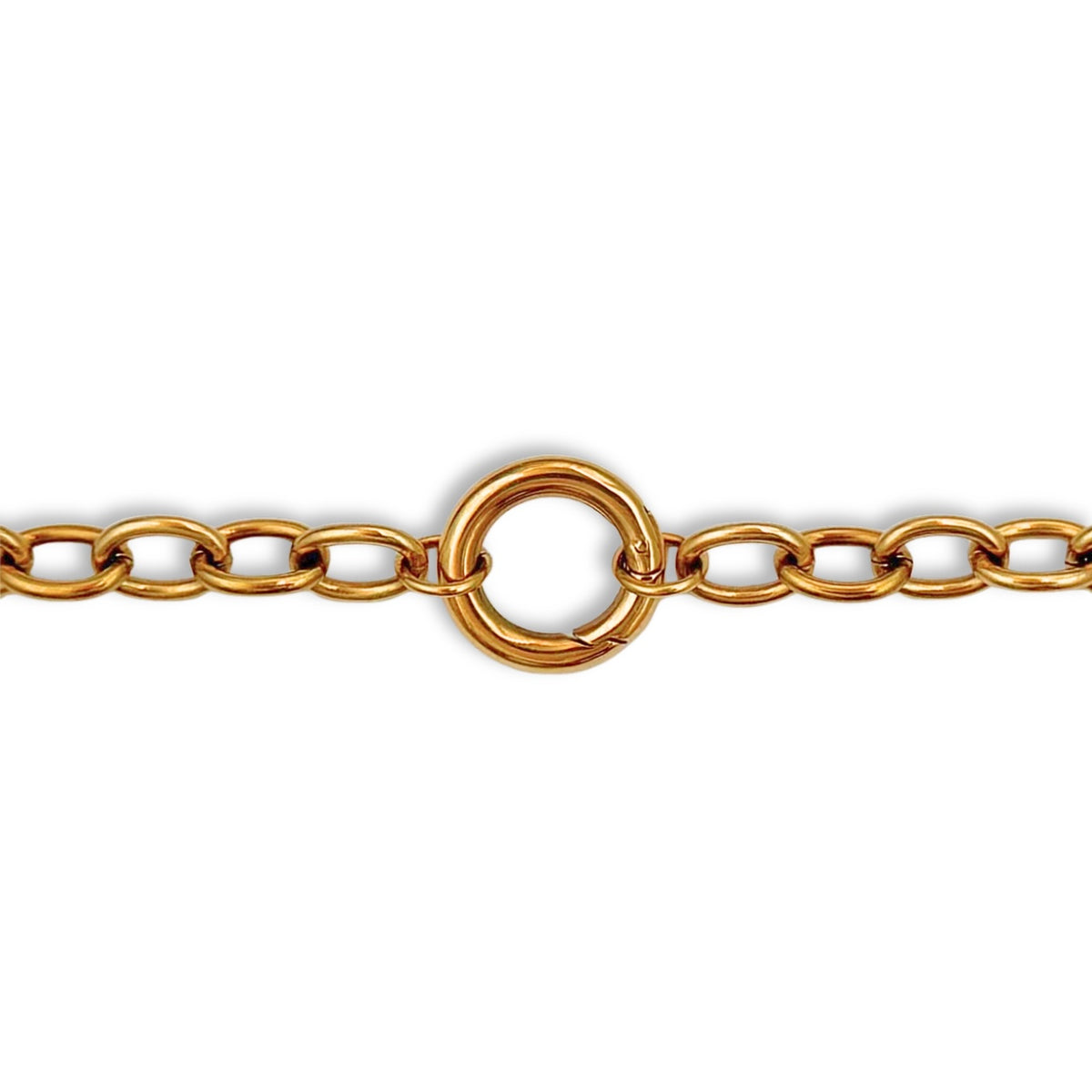 Gold Chunky Rolo Round Charm Bracelet