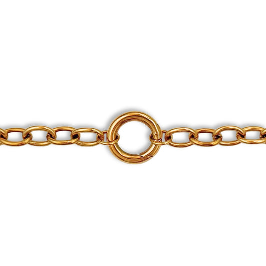 Gold Chunky Rolo Round Charm Bracelet