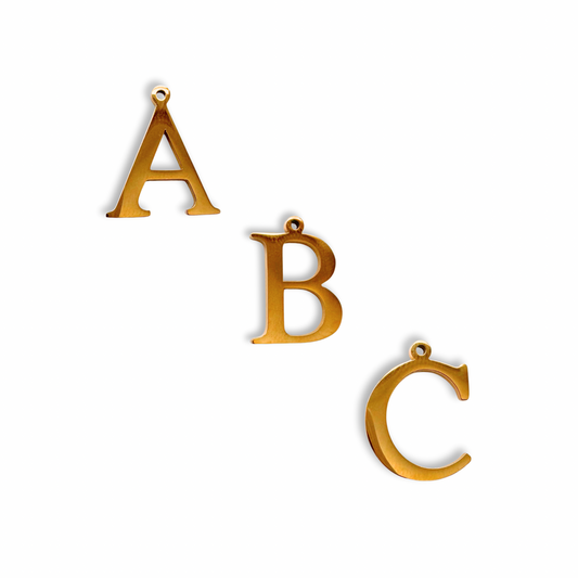 Gold Classic Initial Charm