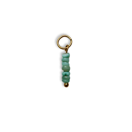 Cool Green Beaded Charm - Gold