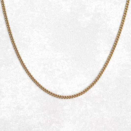 Gold Curb Charm Necklace