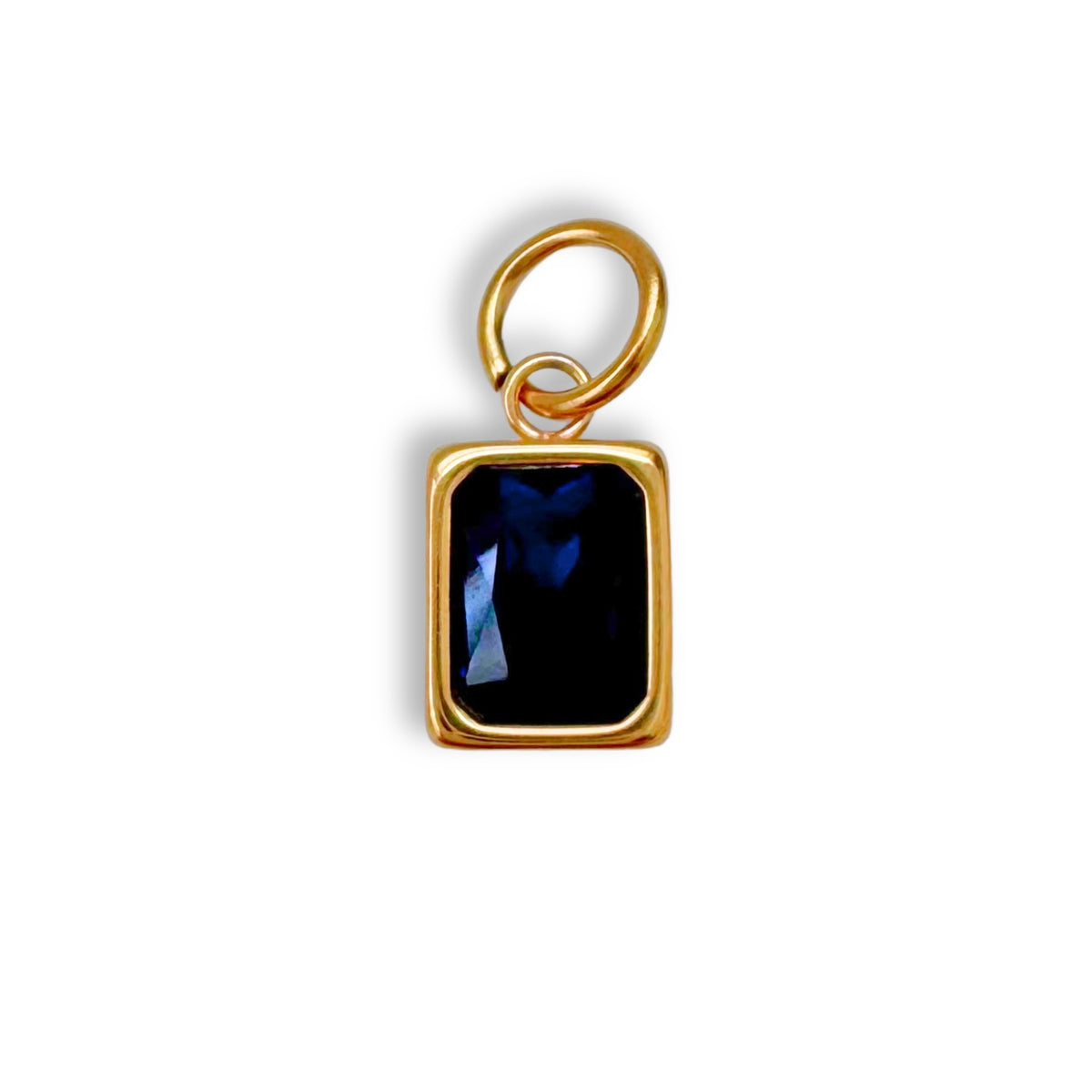 Gold Deep Blue Jewel Charm