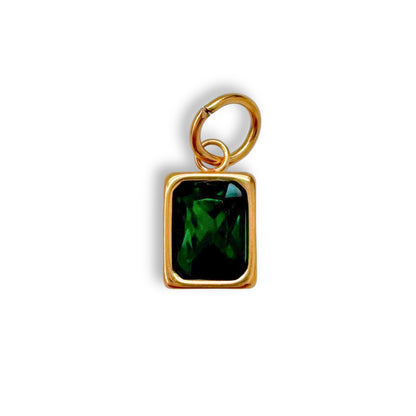 Gold Deep Green Jewel Charm
