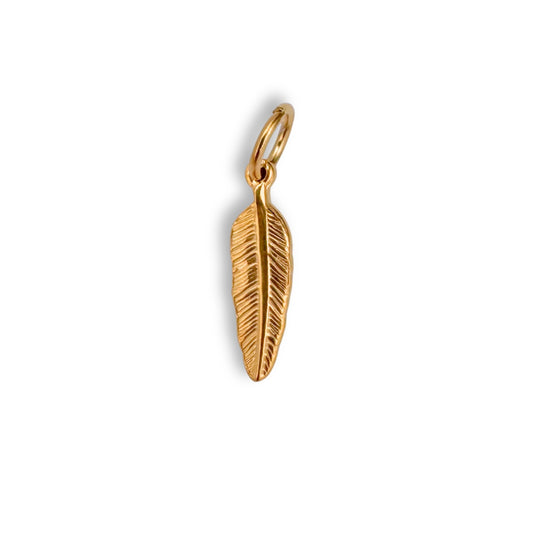 Gold Feather Charm