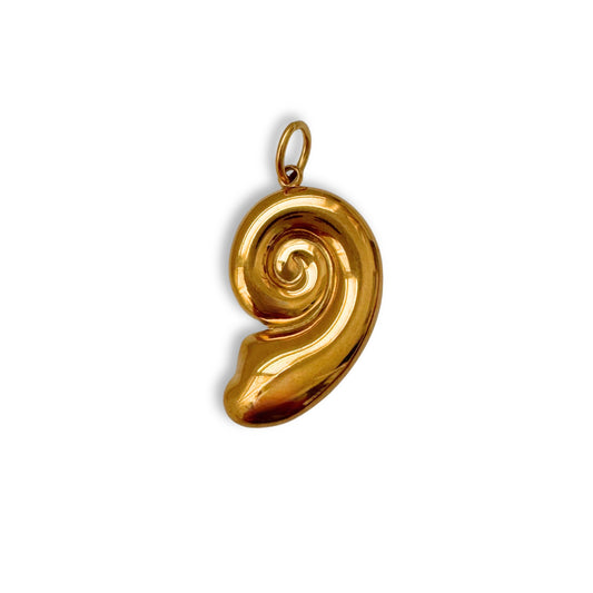 Gold Fossil Shell Charm