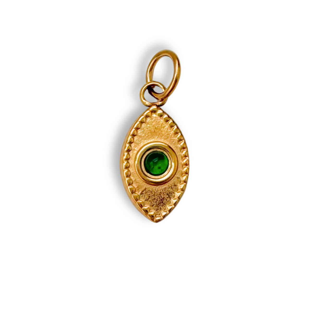 Gold Green Cat Eye Charm