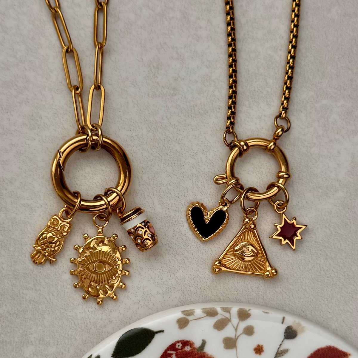 Gold Brown Star Charm