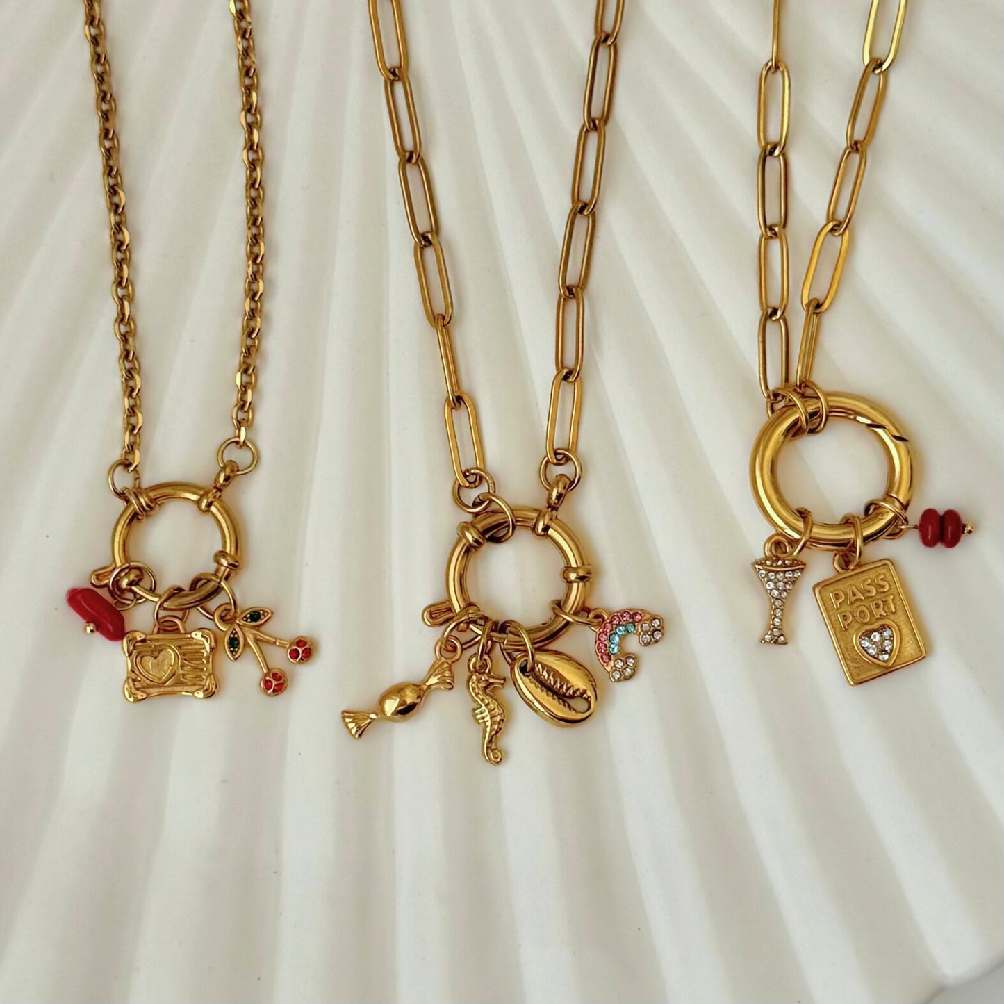 Gold Small Jewel Rainbow Charm
