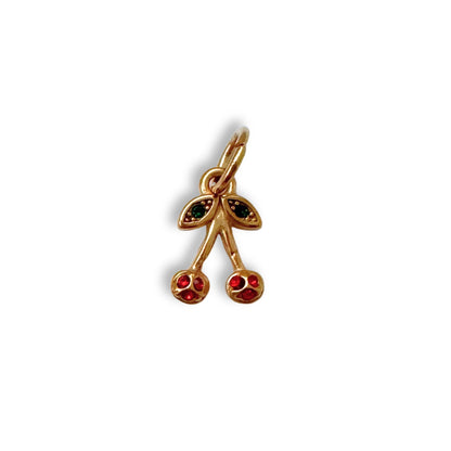 Gold Small Jewel Cherry Charm
