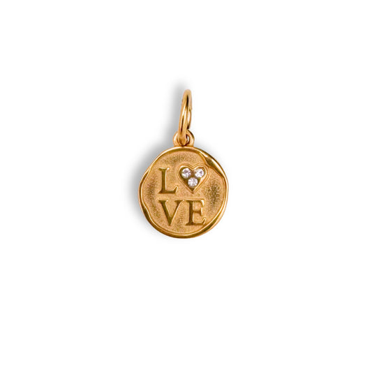 Gold Love Coin Charm