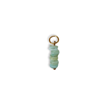 Mint Green Beaded Charm - Gold