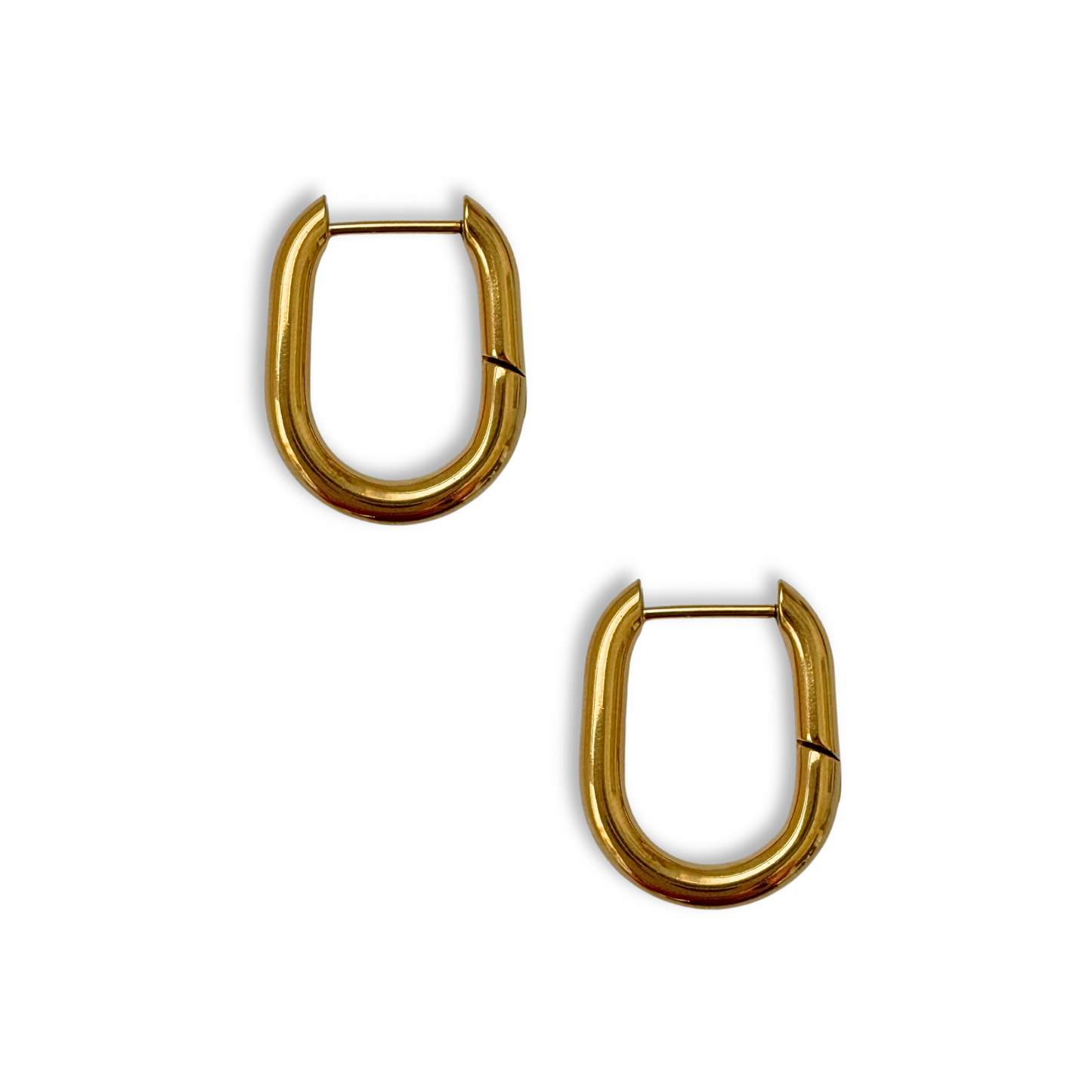 Gold Oval Hoops (Charm Earrings)