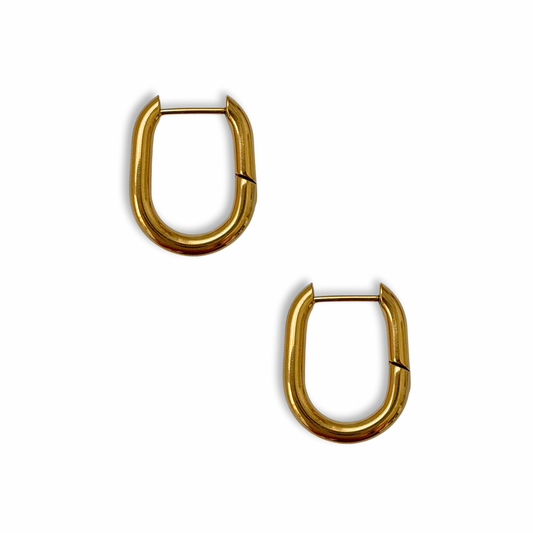 Gold Oval Hoops (Charm Earrings)
