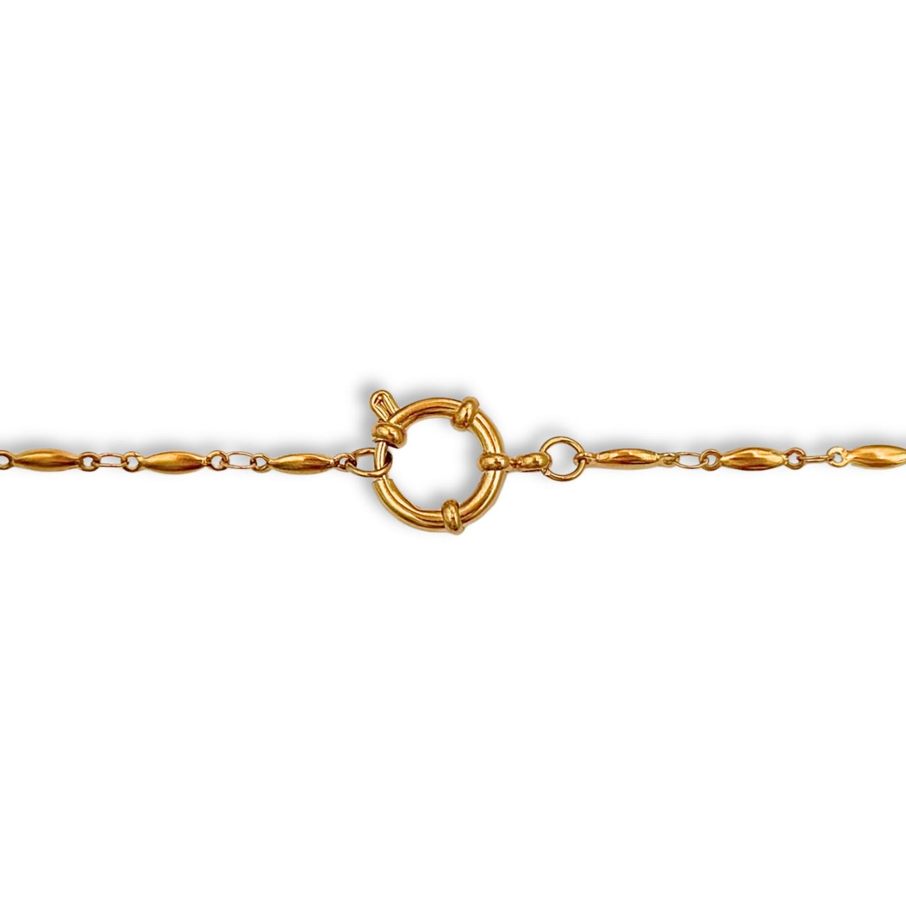 Gold Oval Link Sailor Charm Bracelet