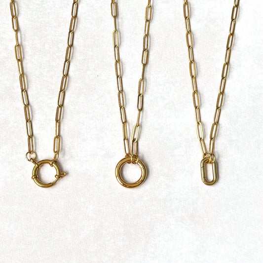 Gold Paperclip Charm Necklace