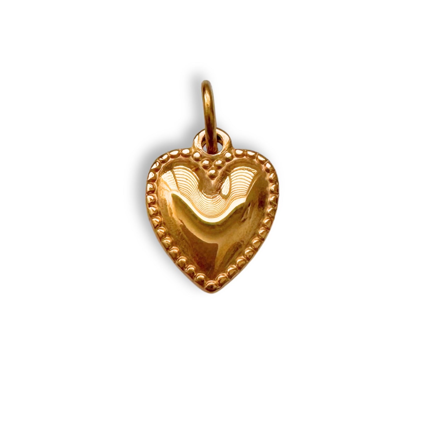 Gold Puff Heart Charm