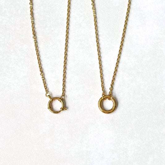 Gold Rolo Charm Necklace