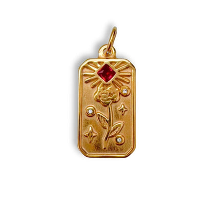 Gold Rose Tarot Charm