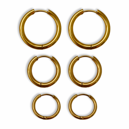 Gold Round Hoops (Charm Earrings)