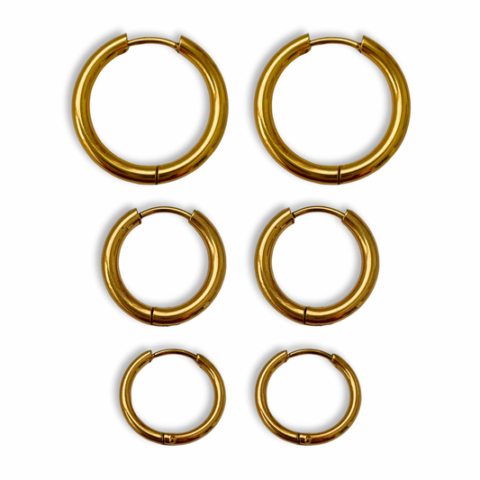 Gold Round Hoops (Charm Earrings)