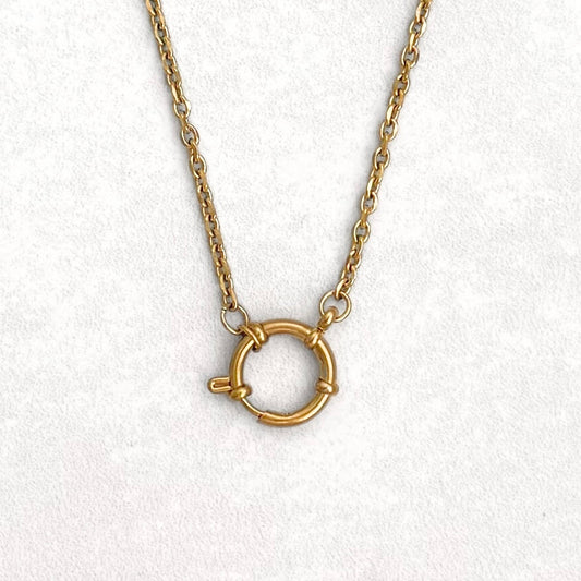 Gold Rolo Sailor Charm Necklace