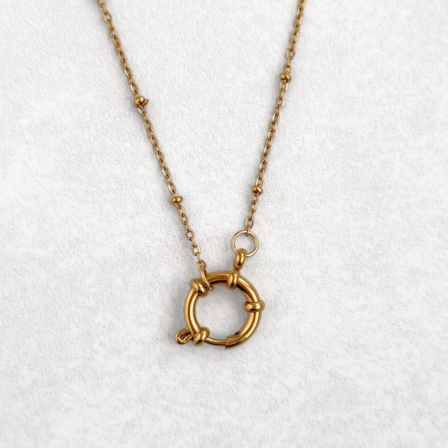 Gold Satellite Sailor Charm Necklace