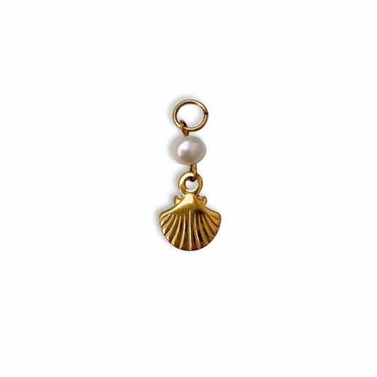 Gold Shell & Pearl Charm