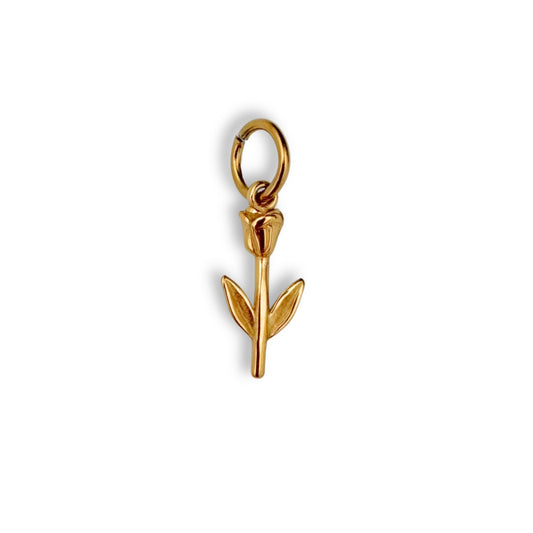 Gold Single Rose Charm